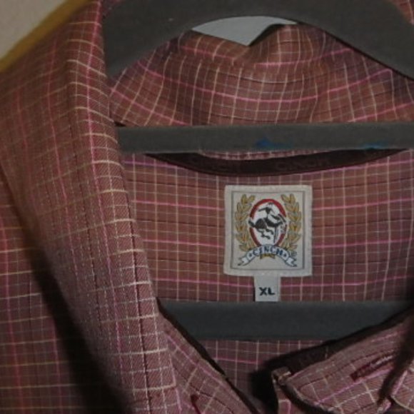 Cinch Red Plaid Button Down Shirt for Men - Picture 5 of 5